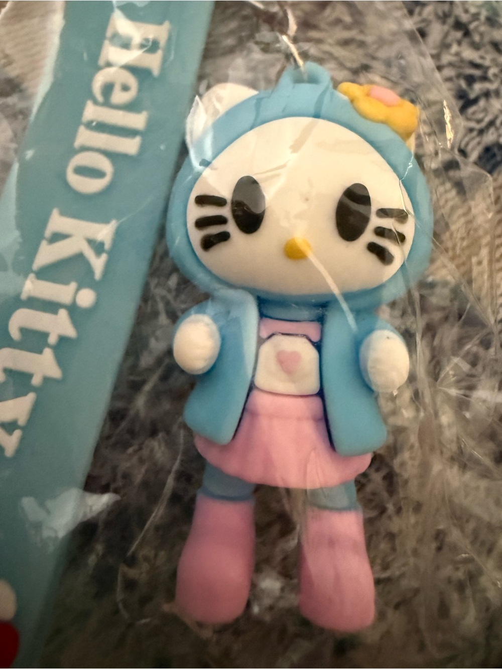 Hello Kitty Blue and Pink Character Keychain